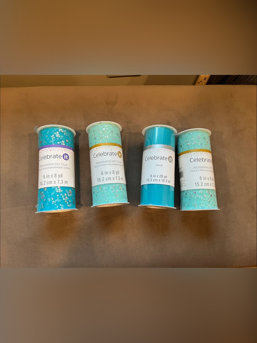 Celebrate It Aqua & Teal Decorative Tulle Rolls